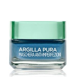 L'Oréal Paris Detergenza Maschera per il Viso Argilla Pura Anti-Imperfezioni con Alghe Marine, Agisce sui Punti Neri e Ristringe Pori, 50 ml