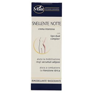 Matt - Crema Intensiva Snellente Notte - Trattamento Snellente e Rassodante per Addominali e Fianchi - 200 ml