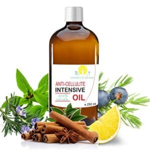 Olio Intensivo Anti cellulite Dimagrante 100% Naturale con Oli essenziali di limone, rosmarino, cannella, basilico e ginepro 250 ml - Penetra 6 volte più in profondità