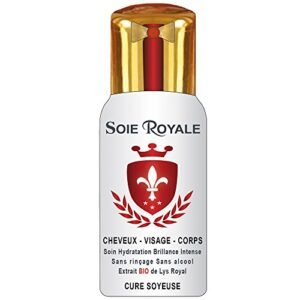 Seta Reale Soie Royale Cure Soyeuse 66 ml, Estratto BIO di Giglio Regale, Proteine della Seta, Vitamine E-F, Trattamento Capelli Viso Corpo, Nutre, Idrata, districa con Brillantezza Intensa, Senza Alcool