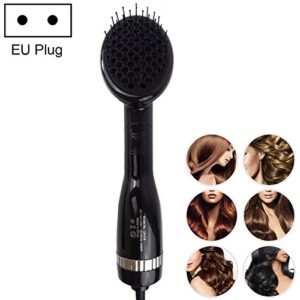 Yonis - Asciugacapelli elettrico, pettine dritto, multifunzione, spina europea, colore: nero