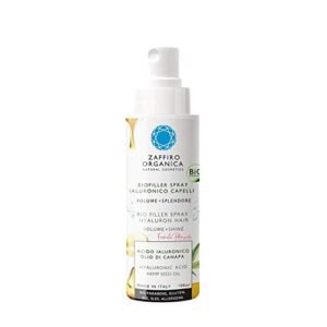 Zaffiro Organica Spray BIO FILLER Protettivo per Capelli con Acido Ialuronico, Proteíne della Seta, Cheratina, Olio di Canapa • Volumizzante ✓ Rimpolpante ✓ Anticrespo ✓ Anticaduta ECOBIO 100ml