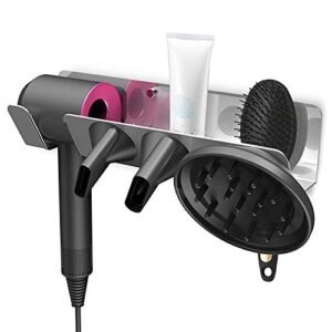 Asciugacapelli supersonico, Fucsia/Ferro di Supersonic (Style : Hair dryer+wall mount holder)