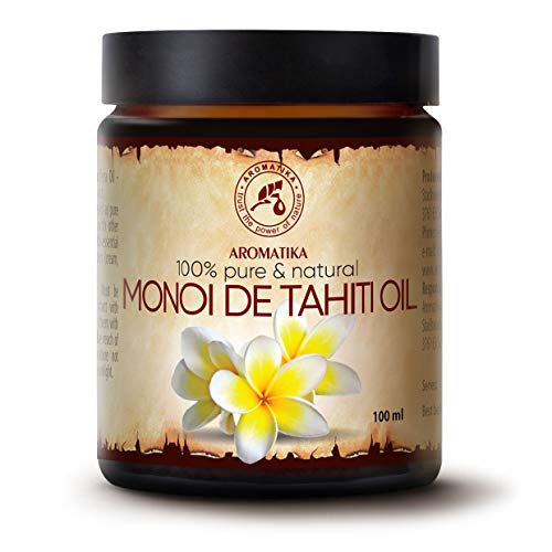 Olio di Monoi di Tahiti 100ml - Naturale e Puro al 100% - Olio di Base - Cura per Viso - Corpo - Capelli e Pelle - Anti-Invecchiamento - Uso Puro - Ottimo con Olio Essenziale - Relax - Massaggi