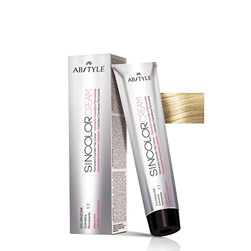 Ab Style | Sincolor Cream colore permanente professionale per capelli in crema ad ossidazione, biondo chiarissimo 9.0(100ml)