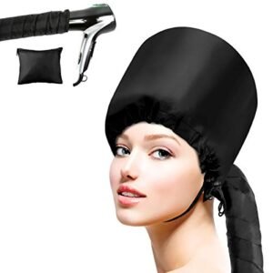 CestMall Casco Cuffia Asciuga Capelli Portatile Fono Phono Fon Phon Asciugacapelli Termico Termica Attacco Universale (black)