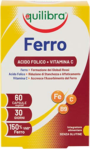 Equilibra - Ferro con Vitamin C e Acido Folico, 60 Perle Vegicaps