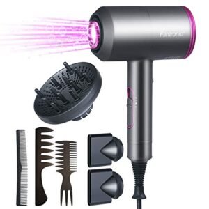 flintronic Asciugacapelli 2000W Potente, Phon per Capelli, Professionale Ioni Asciugacapelli con 3 Diffusore e 3 pettini, 3 Impostazioni di Temperatura, Pulsante di Raffreddamento Indipendente