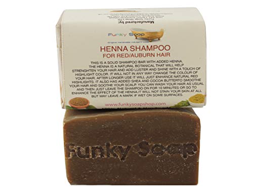 Funky Soap Shampoo All' Hennè Barra, 100% Naturale Artigianale, 1 Saponetta 120gr