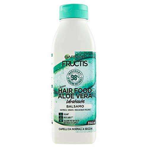Garnier Balsamo Idratante Fructis Hair Food, Balsamo idratante all'aloe per capelli disidratati, , 350 ml