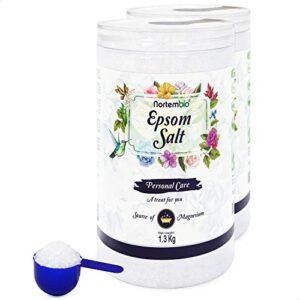 Nortembio Sale di Epsom 2x1,3 kg. Fonte Concentrata di Magnesio, Sale Puro al 100%. Bagno e Cura Personale. E-Book Incluso.