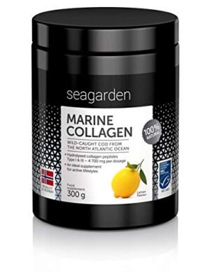 Polvere di collagene marino puro norvegese | Gusto di limone | Peptidi idrolizzati | dal merluzzo artico norvegese selvatico | Integratore per pelle, capelli, unghie, tendini, legamenti | 300 g