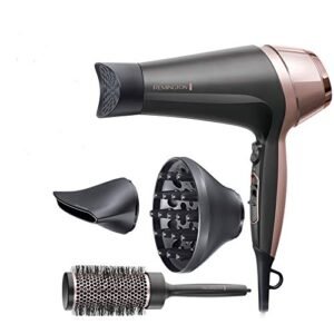 Remington Asciugacapelli Curl&Straight Confidence, 2200 Watt, Concentratore Ricurvo, 3 Temperature/ 2 Velocita, Generatore di Ioni, Spazzola Inclusa, D5706 - 830 g