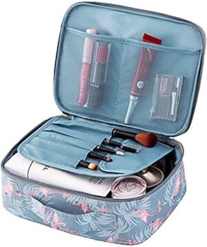 Tpocea, trousse per trucchi, astuccio portatile da viaggio per cosmetici, articoli per l’igiene personale e spazzole, per donna e ragazza