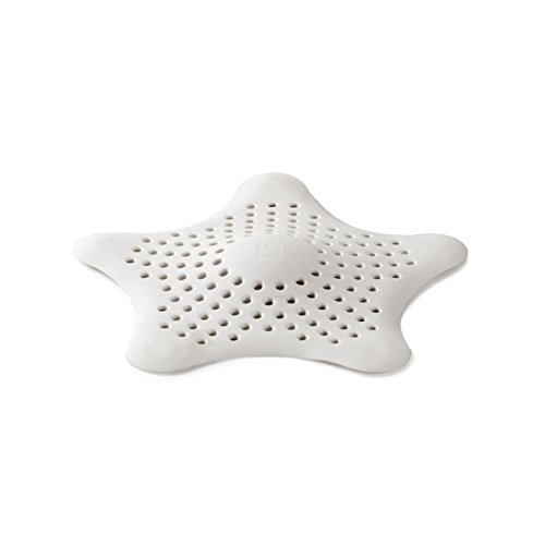 Umbra - Filtro raccogli capelli a forma di stella marina per lavandino, colore: Bianco