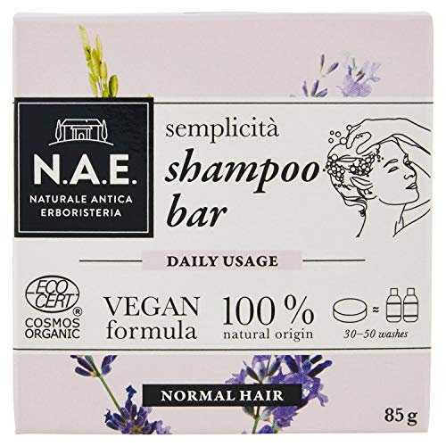 N.A.E. Shampoo Solido Semplicità, Shampoo Bar Ecologico e Vegano per Capelli Normali, 85 gr
