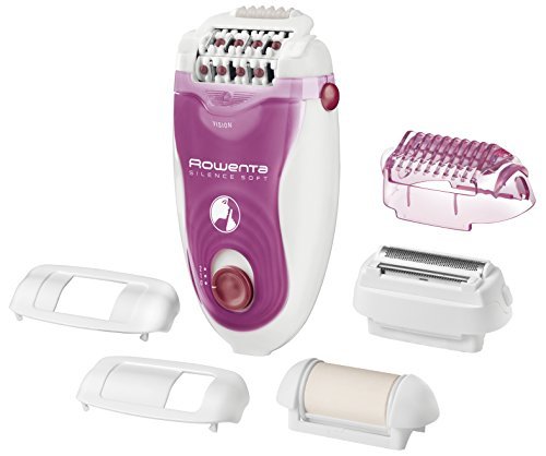 Rowenta EP5660 Silence Soft Epilatore, Epilazione Silenziosa per Gambe con la Tecnologia Micro-Contact, 7 accessori, 4, 8 W, 220 - 240 V, Viola/Bianco