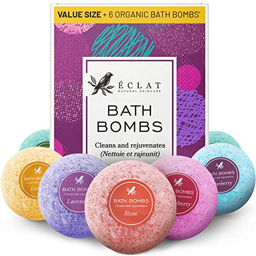 Set Regalo Bombe da Bagno Eclat – Set da 6 Pezzi di Bombe da Bagno Naturali e Biologiche – Deterge e Idrata