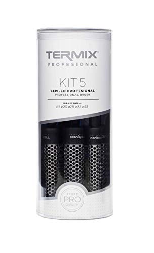 Termix professionale - Pacco di 5 spazzole termiche per capelli rotonde con tubo in alluminio che consente di ridurre i tempi di asciugatura. Il pack comprende i diametri Ø17, Ø23, Ø28, Ø32 e Ø43.