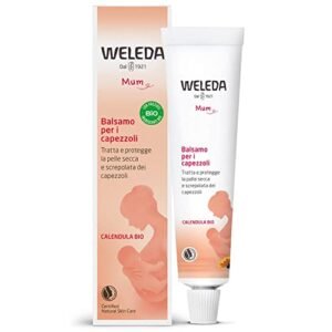 Weleda Balsamo per i capezzoli, crema per il trattamento di pelle secca e screpolata del capezzolo e dell’areola mammaria durante l’allattamento (1X25g)