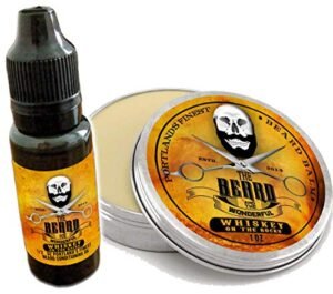 Set di olio e balsamo per barba (fragranza Whiskey on the Rocks). Olio da barba da 15 ml + balsamo da barba da 30 ml, per rafforzare e crescere