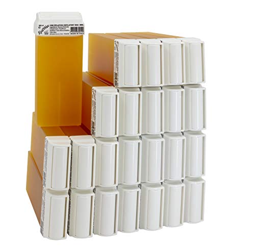 Epilwax Set da 24 miele Rulli Cera per Depilazione - Larghezza 100 ml Roll-on Ricarica Cera