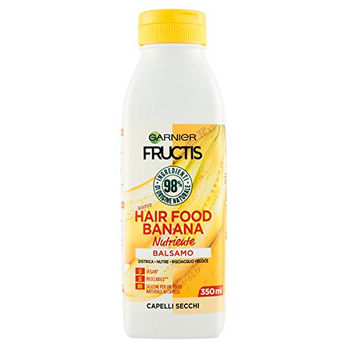 Garnier Balsamo Nutriente Fructis Hair Food, Balsamo nutriente alla banana per capelli secchi, , 350 ml
