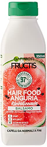 Garnier Fructis Hair Food Anguria Rivitalizzante, Balsamo per Capelli Fini, 97% di Ingredienti di Origine Naturale, Senza Siliconi