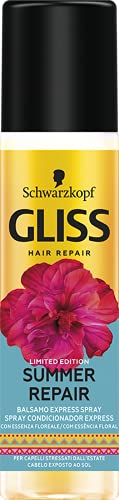 Schwarzkopf Gliss Balsamo Senza Risciacquo Summer Repair Express Spray per Capelli Stressati dall'Estate, con Essenza Floreale, 200ml