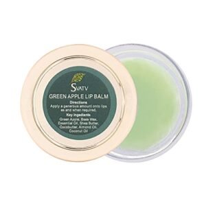 SVATV - Balsamo per labbra salve alle erbe per tutti gli usi 0.5 oz (15g) :: Made in India (Green Apple)