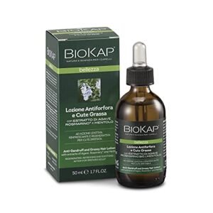 BIOKAP Lozione Antiforfora e Cute Grassa, Trattamento capelli contro la forfora e contro la cute grassa, Azione lenitiva, rinfrescante e rigenerante, 50 ml