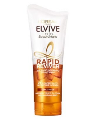 L'Oréal Paris Balsamo Istantaneo Rapid Reviver Elvive Olio Straordinario, Arricchito con Amminoacido e Olio di Jojoba, per Capelli Secchi, 180 ml