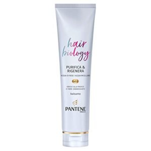 Balsamo Professionale Pantene Pro-V, Hair Biology Purifica e Rigenera, Balsamo Capelli, per dei Capelli Grassi alla Radice e Fibre Danneggiate, 160ml