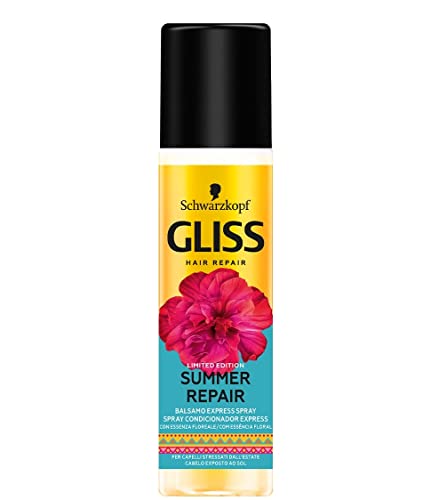 Schwarzkopf Gliss Balsamo Senza Risciacquo Summer Repair Express Spray per Capelli Stressati dall'Estate, con Essenza Floreale, 200ml