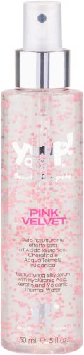 YUUP! Pink Velvet 150ML | Siero Ristrutturante Effetto Seta all'Acido Ialuronico Cheratina e Acqua Termale Vulcanica, idrata Condiziona e Nutre Il Pelo
