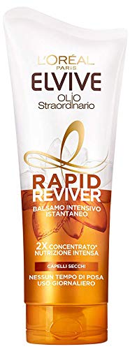L'Oréal Paris Balsamo Istantaneo Rapid Reviver Elvive Olio Straordinario, Arricchito con Amminoacido e Olio di Jojoba, per Capelli Secchi, 180 ml