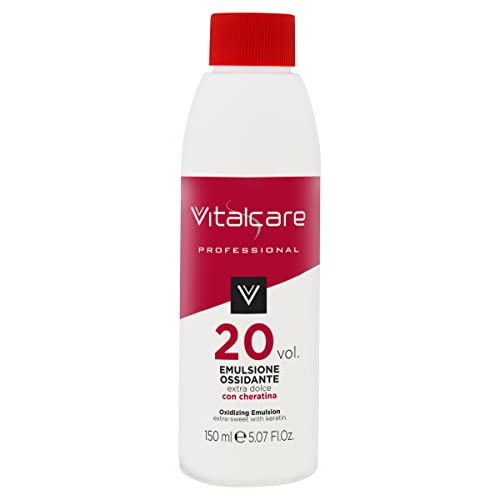 Vitalcare | Emulsione Ossidante 20 Volumi, Ossidante per Capelli Extra Dolce con Cheratina, Ravvivante Colore, Compatibile con Creme Coloranti, 150 ml