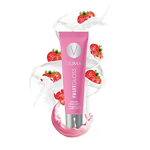 VOLUMAX Fruitgloss | Gusto intenso e duraturo | Massima idratazione, lucentezza, comfort e volume | Gusto crema alla fragola | 7.5ml