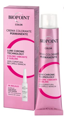 Biopoint Color - Crema Colorante Permanente con Fiala Hyaluplex Serum, Tinta per Capelli con Acido Ialuronico, Nutre, Idrata e Dona un Colore Brillante e Intenso, 60 ml