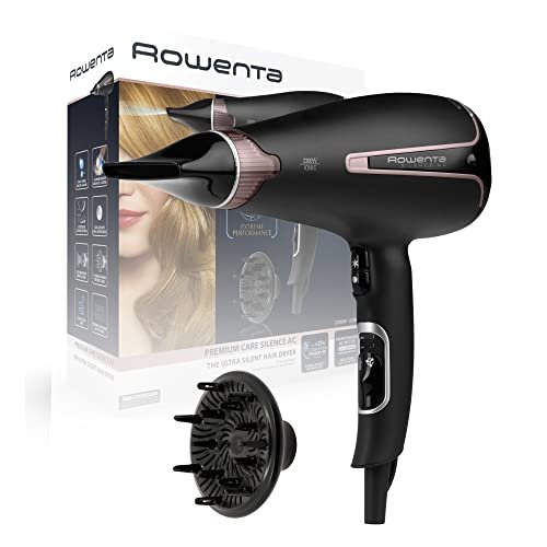 Rowenta CV7920 Silence AC Premium Care Asciugacapelli Silenzioso, 2300 W, con Generatore di Ioni e Diffusore