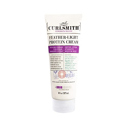 Curlsmith - Feather-Light Protein Cream, Hair Styling Cream for Weak, Damaged Curls, Medium Hold (8 fl oz)