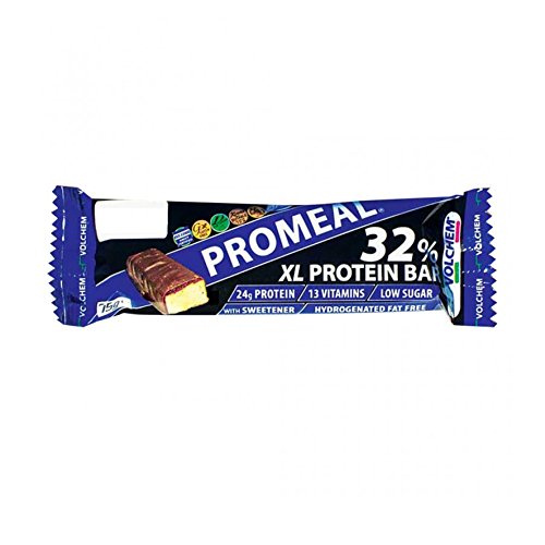Volchem Promeal Protein 32 XL, Barretta Proteica al 32% di Proteine, con Vitamine, Senza Grassi Idrogenati, Conservanti e con Pochi Zuccheri, 1 Barretta, Gusto Pistacchio, 75 g