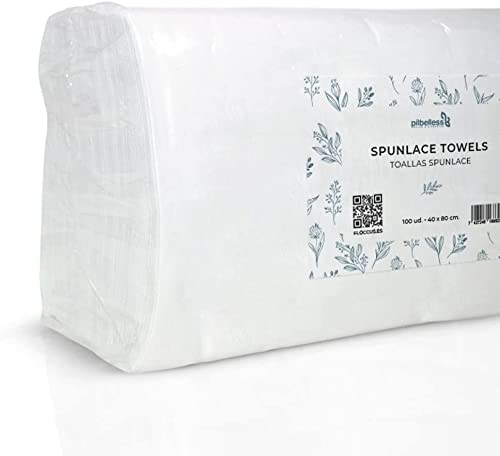 Asciugamani monouso in spunlace, 40 x 80 cm, 800 unità, in 8 confezioni, per parrucchiere/estetista, colore: bianco