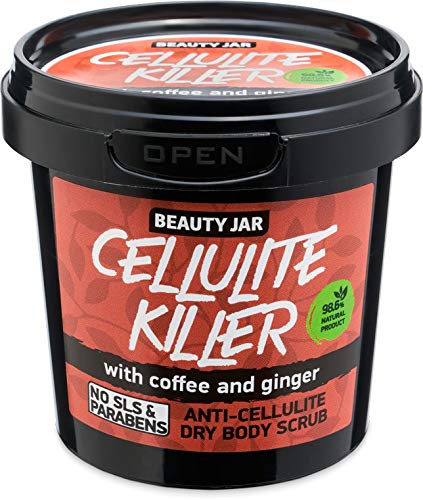 Beauty Jar CELLULITE KILLER Anti-cellulite dry body scrub 5.29 Oz (150 g) - stimulates blood flow, detox, smoother skin - natural coffee, ginger powder