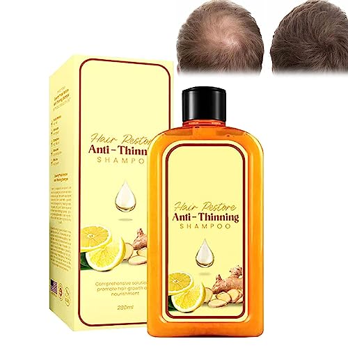 MONBEQ Hair Restore Anti-Thinning Shampoo, Ginger Anti-Thinning Shampoo, Ginger Shampoo for Hair Growth & Hair Thickening, Ginger Anti-Hair Loss Hair Shampoo for Thinning Hair Women Men (1PCS)