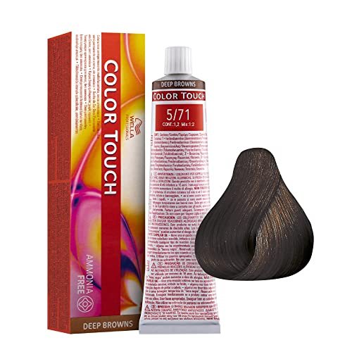 Wella - 5/71 Castano Chiaro Sabbia Cenere Color Touch Senza Ammoniaca- Linea Deep Browns