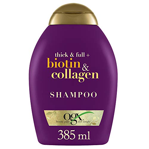 OGX Biotina e Collagene, Shampoo Volumizzante Per la Crescita Dei Capelli, Senza Solfati e Parabeni, 385ml l'imballaggio può variare