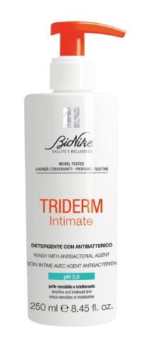 Bionike Triderm Intimate - Detergente Intimo Antibatterico PH 3,5, Azione Protettiva e Riequilibrante, Lenisce Rossori e Irritazioni, 250 ml