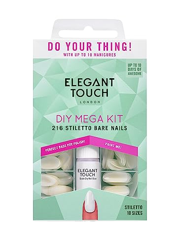 Elegant Touch Totally Bare - Kit unghie finte, forma a stiletto