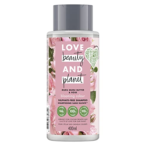 Love Beauty & Planet - Esplosione di colore, shampoo donna al burro di muru muru e rosa, formula per capelli colorati certificata vegana, 400 ml